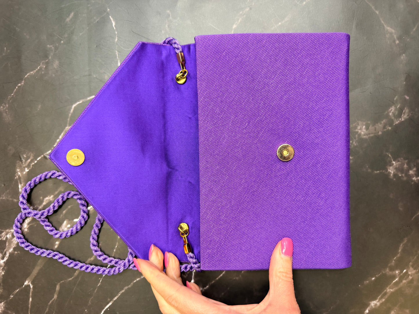 Vintage Christian Dior Purple Evening Satin Bag
