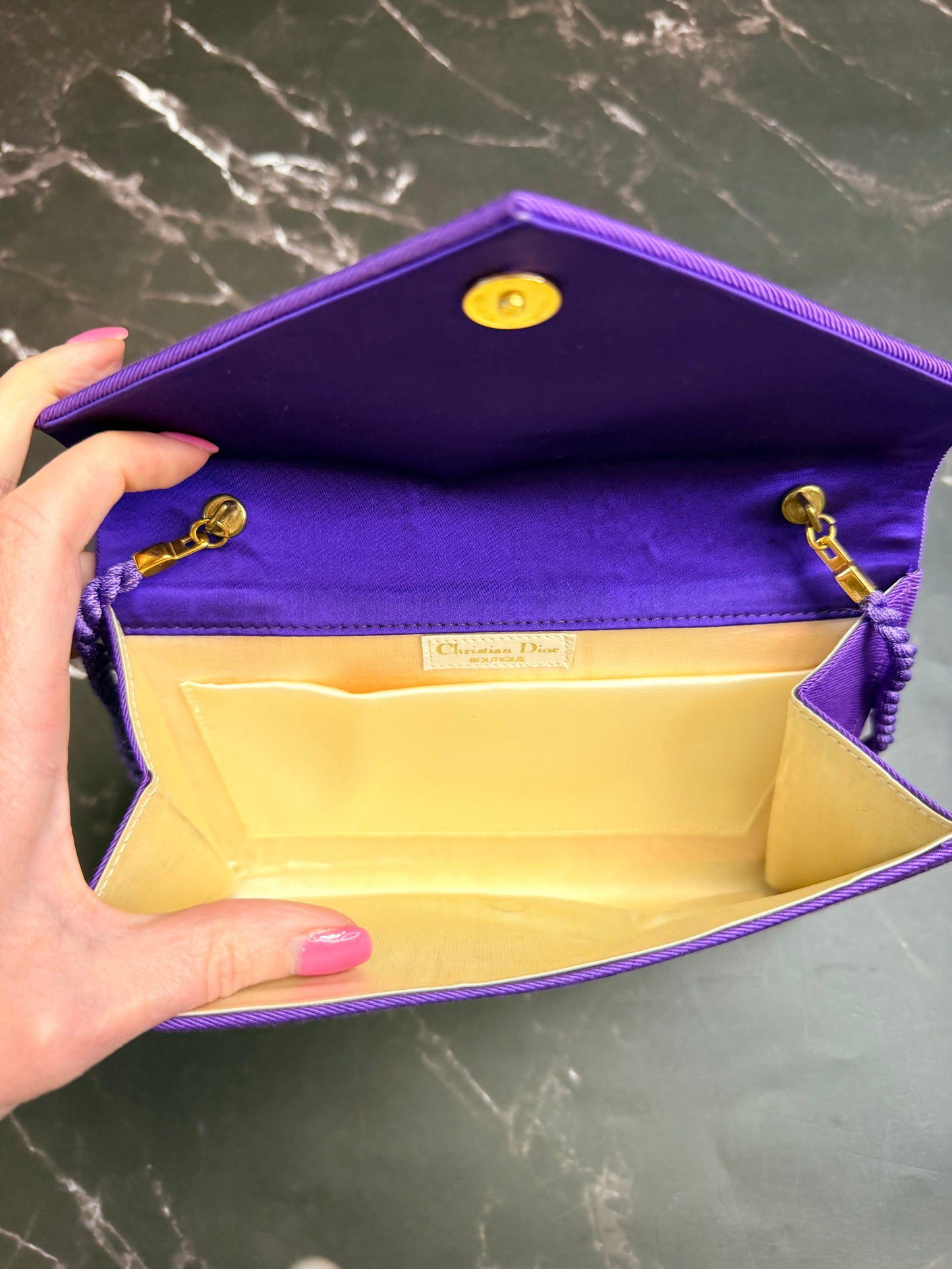 Vintage Christian Dior Purple Evening Satin Bag