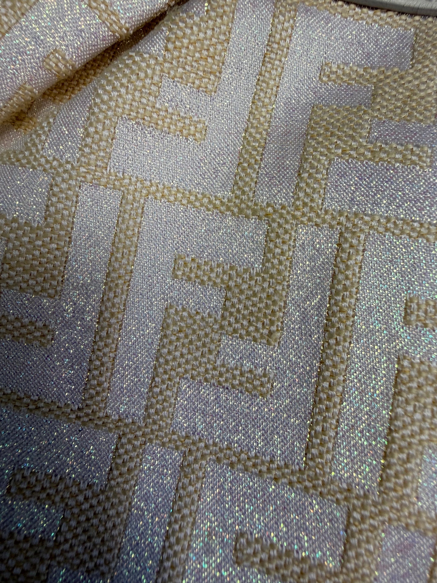 RARE Fendi Vintage Monogram Glitter Canvas Leather Pochette Handbag