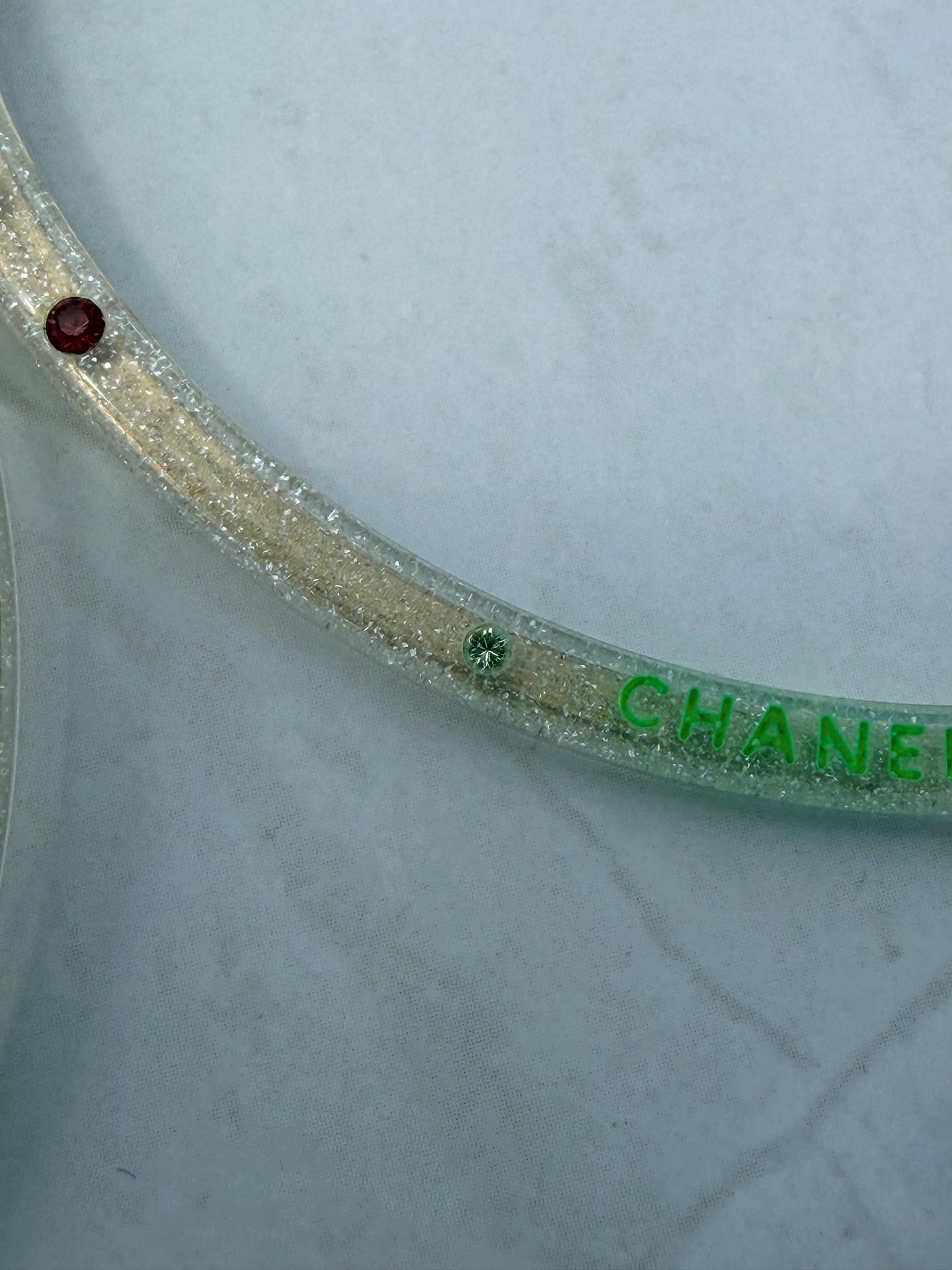 CHANEL Lucite Multi-Stone Hoop Earrings Runway