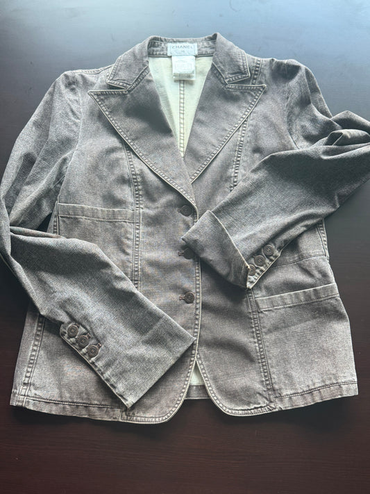Chanel denim Jacket 02P Fr 40