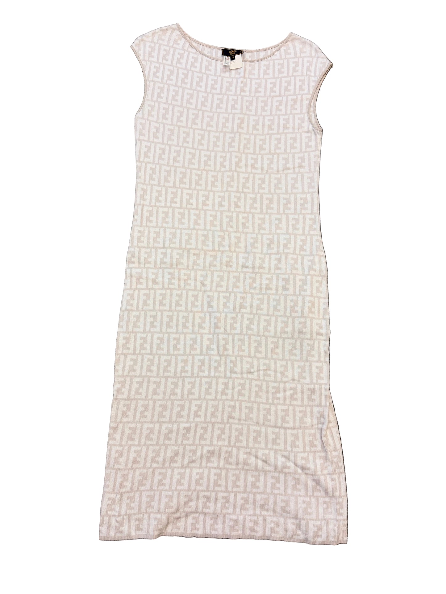 Fendi Cotton and Silk Zucca Print Dress