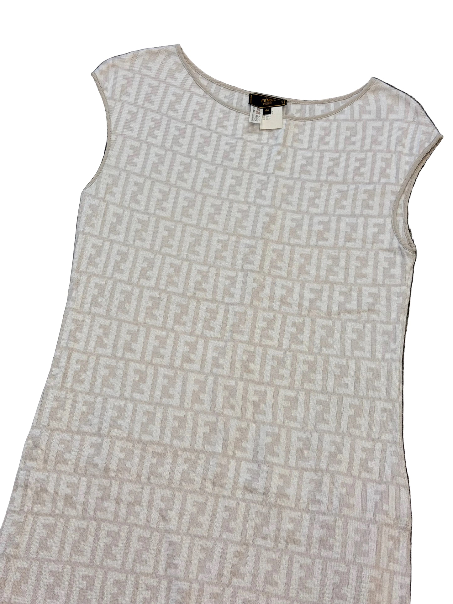 Fendi Cotton and Silk Zucca Print Dress