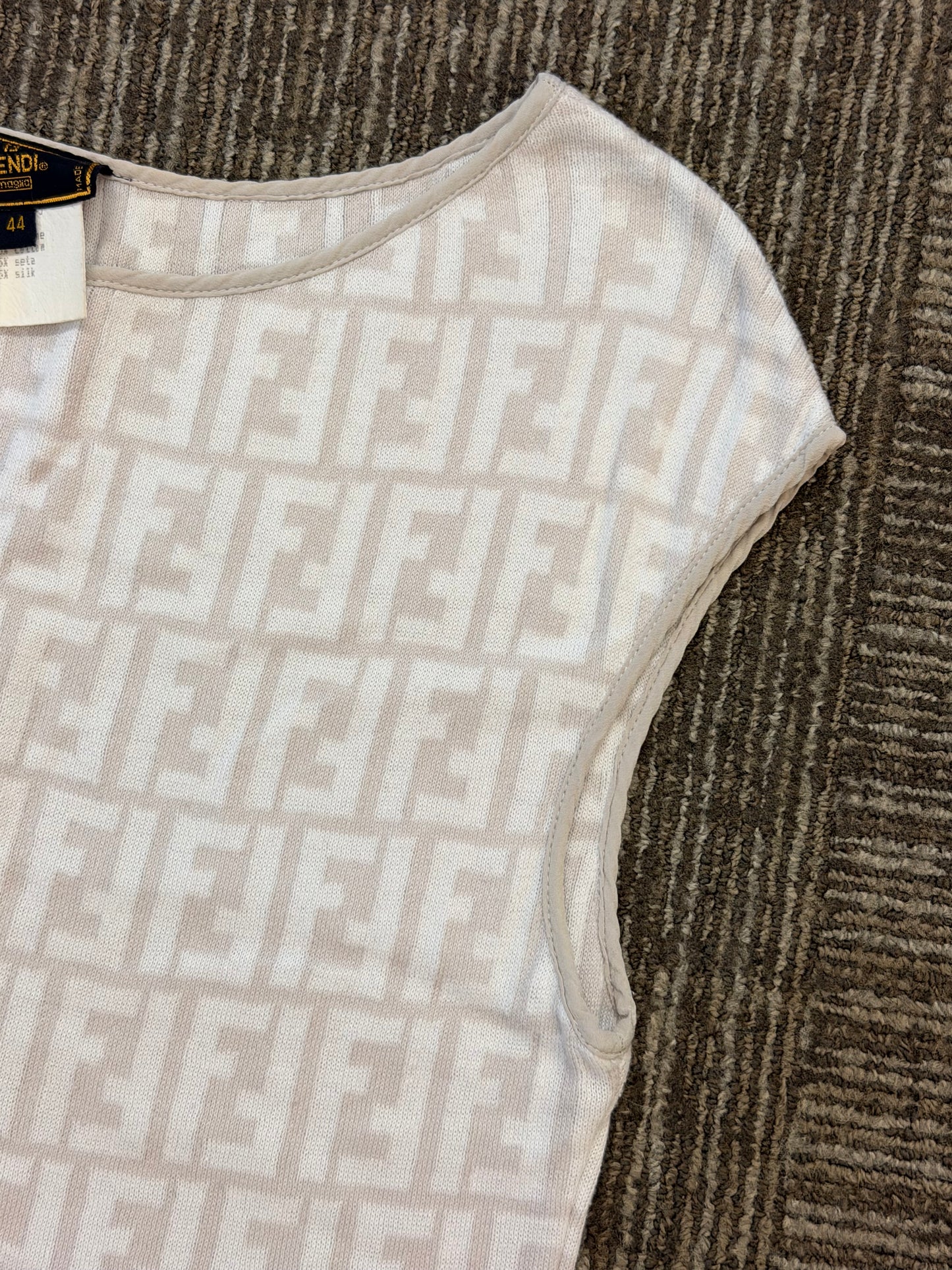 Fendi Cotton and Silk Zucca Print Dress