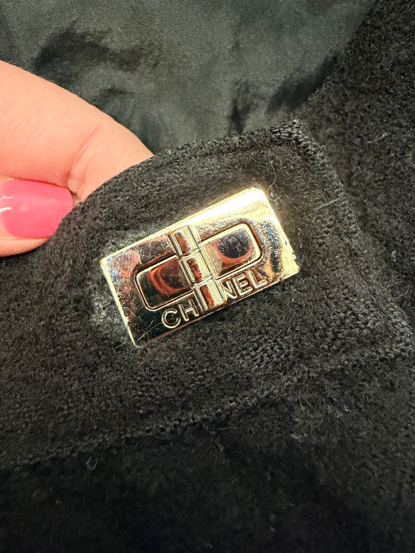 Chanel Black Tweed and Leather Shorts FR 42