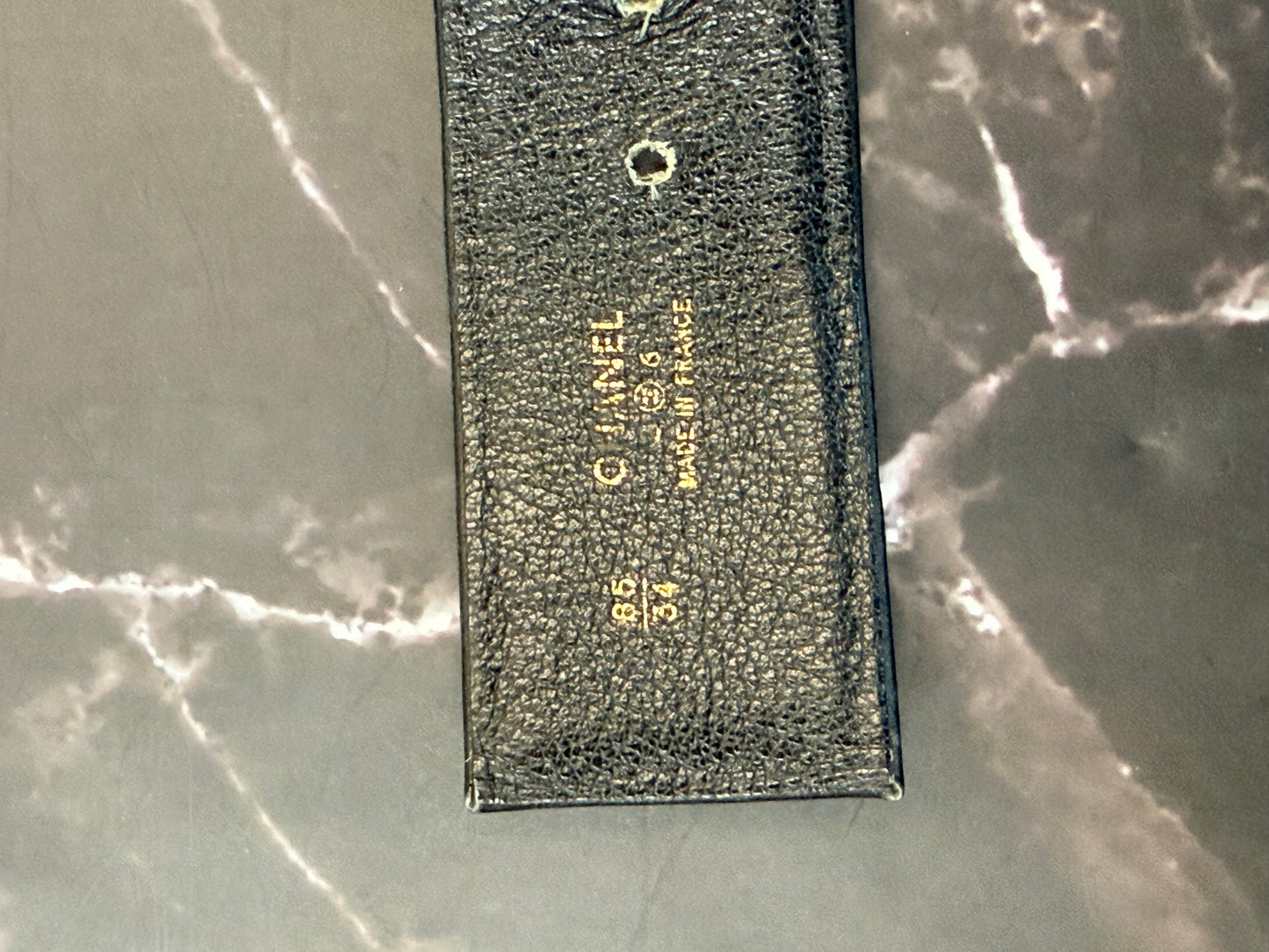 Vintage Chanel Leather Belt with gold CC Vintage 85 Belt