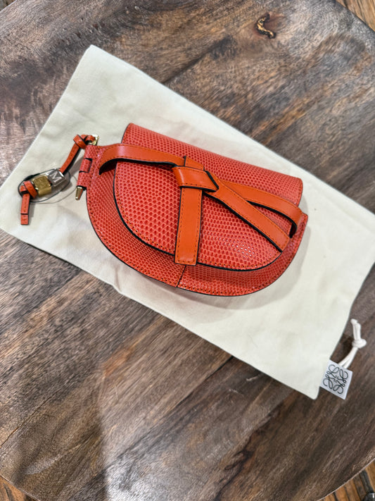 Loewe Orange lizard gate bag (exotic leather)