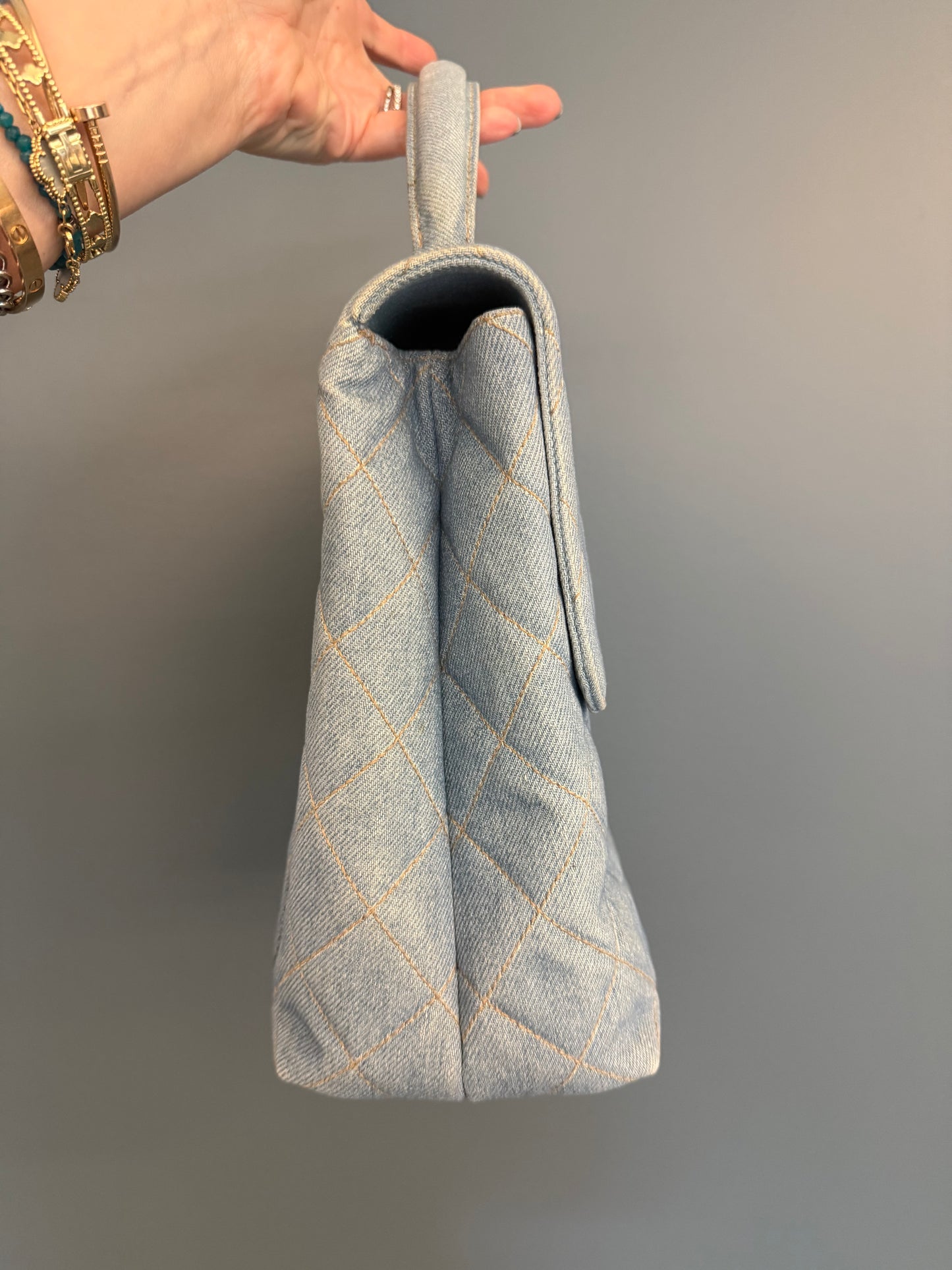 CHANEL  Matelasse Kelly Handbag In Baby Blue SERIES 4