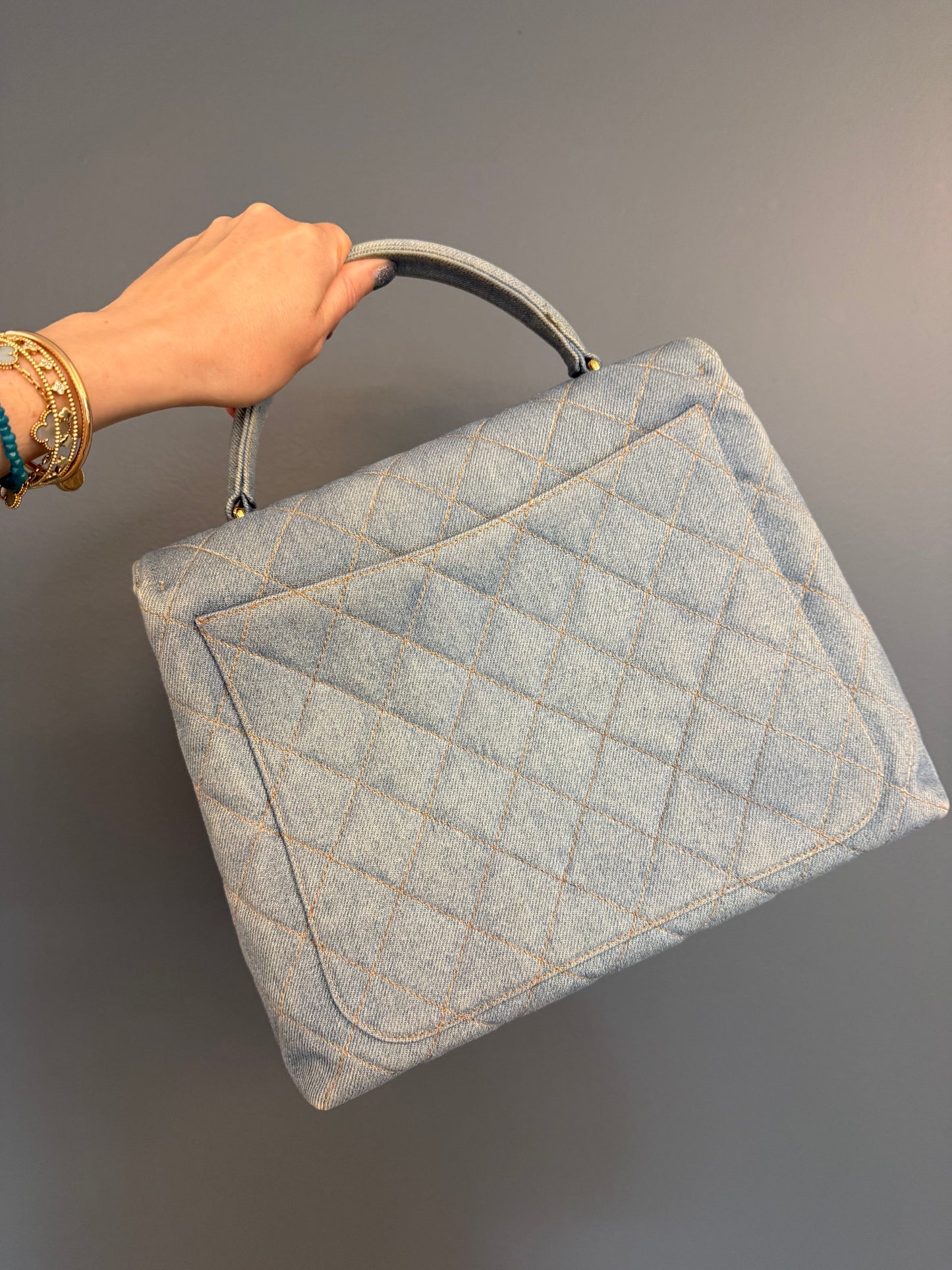 CHANEL  Matelasse Kelly Handbag In Baby Blue SERIES 4