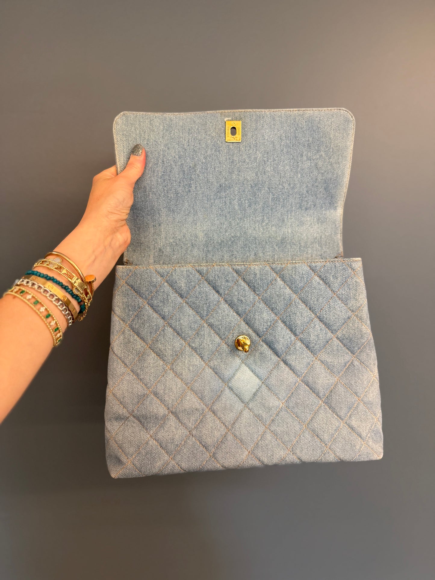 CHANEL  Matelasse Kelly Handbag In Baby Blue SERIES 4