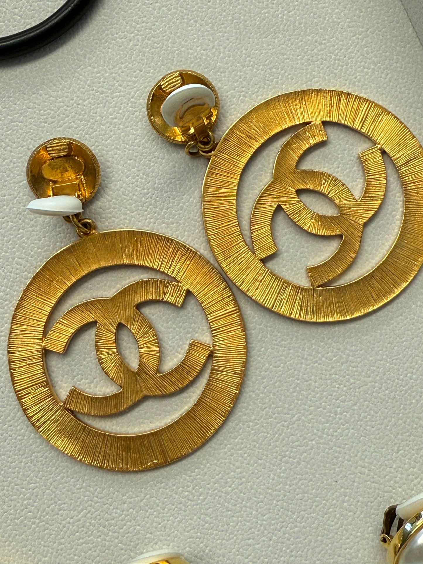 Chanel Vintage Collection 29 Sunburst Jumbo Clip On Earrings