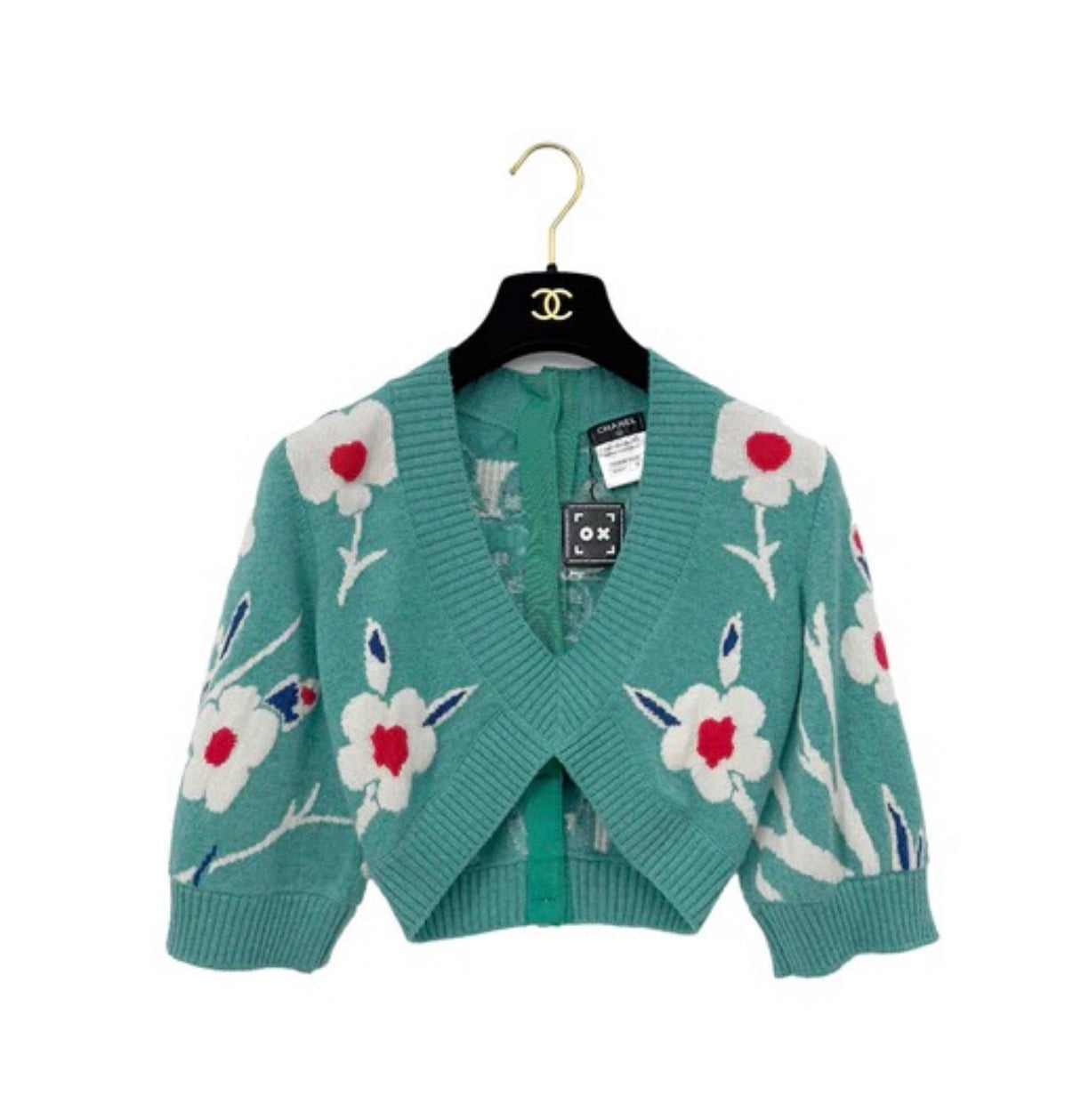 Chanel Gripoix Button Flower Motif Cardigan