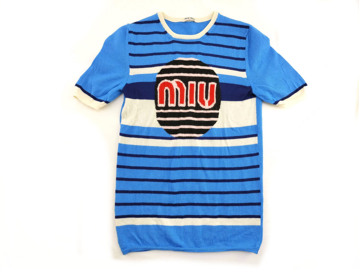 Miu Knit Logo Top tshirt