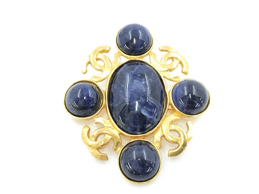 Chanel Coco Mark X 4 Colored Stones Brooch
