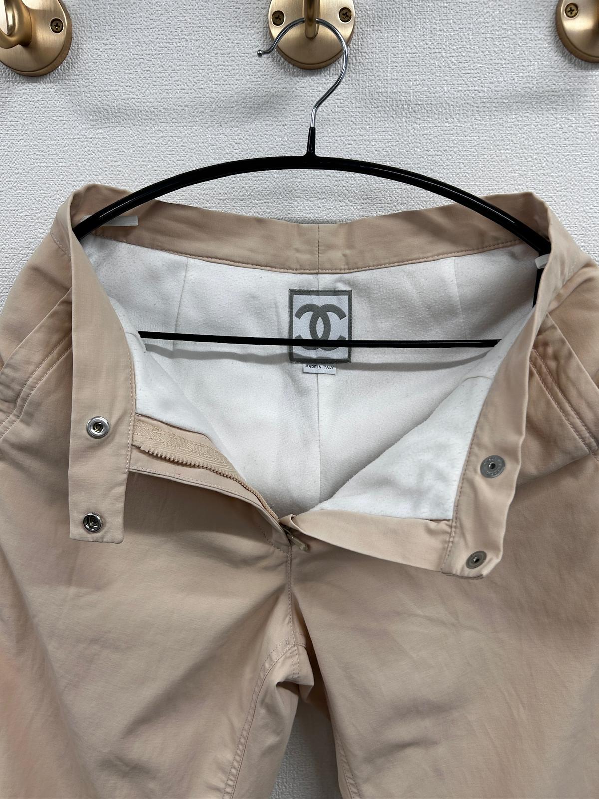 Chanel Beige Sportsline Pants 01A Fr 38