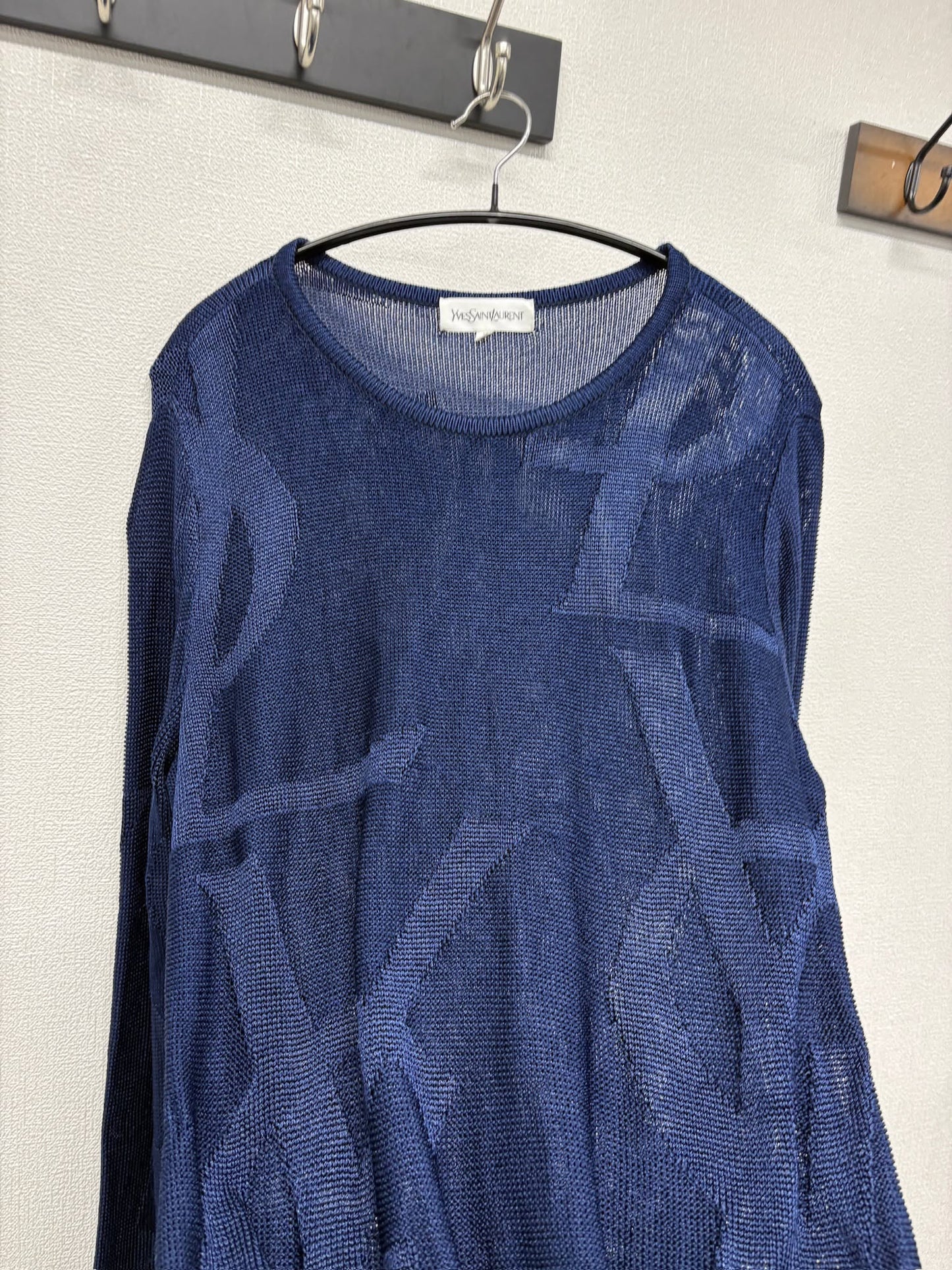 YSL Blue All over logo sweater size L