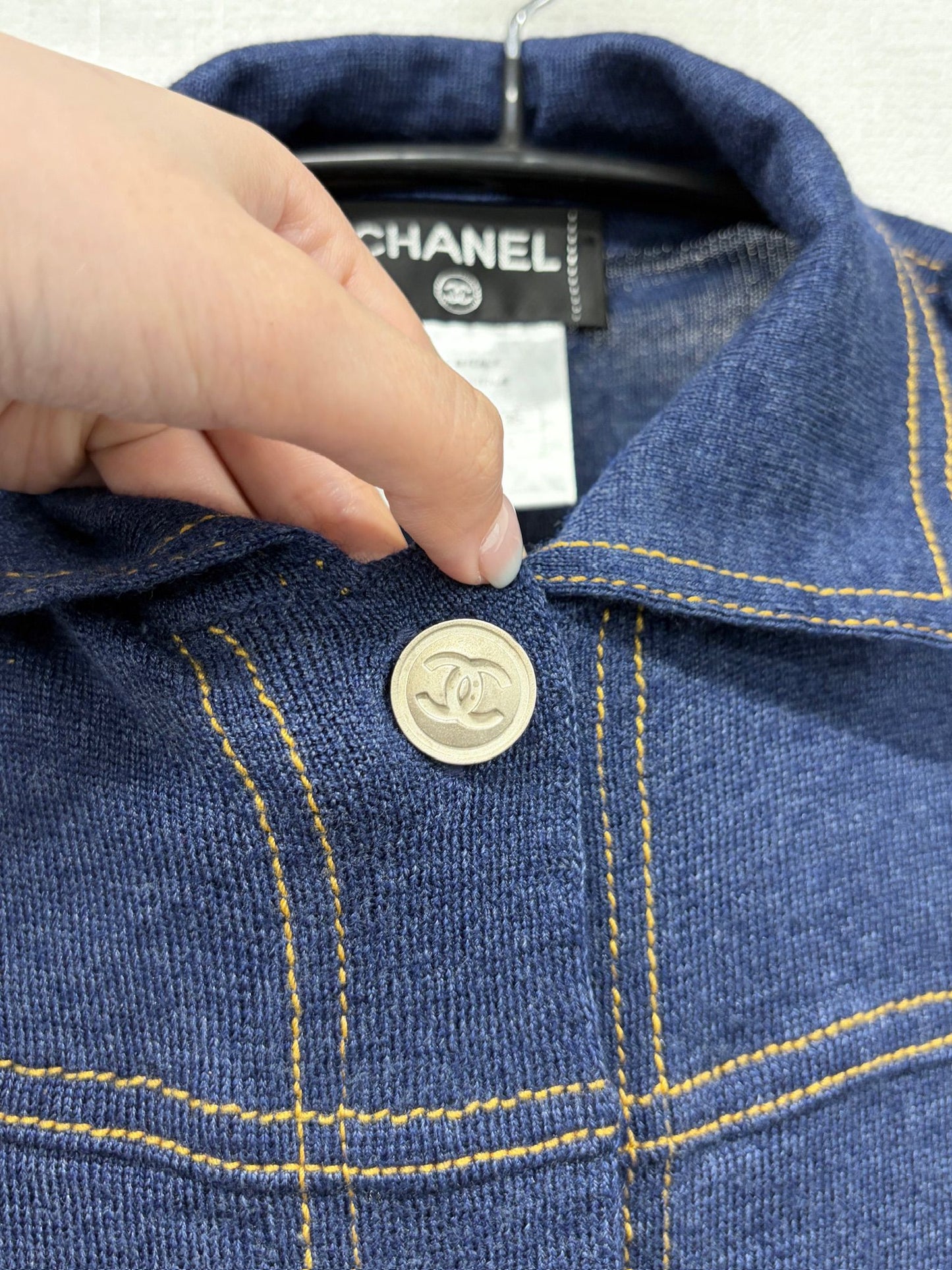 Chanel Blue "Denim"  Cardigan Tunic Dress  FR 34
